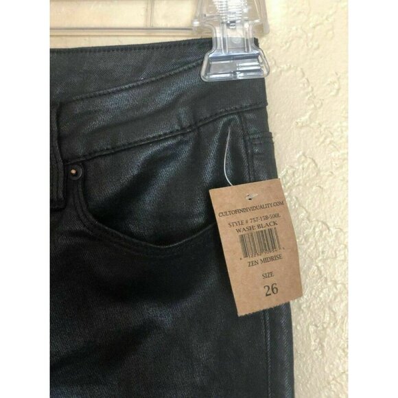 Cult of Individuality x Nasty Gal Black Zen Moto Denim Pants Women’s Size 26 - Picture 9 of 12